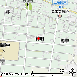 愛知県江南市上奈良町神明190周辺の地図
