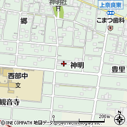 愛知県江南市上奈良町神明195周辺の地図