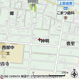 愛知県江南市上奈良町神明193周辺の地図