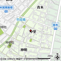 愛知県江南市大海道町中里周辺の地図