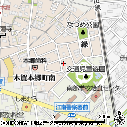 愛知県江南市木賀本郷町緑84周辺の地図