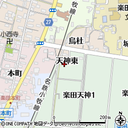 愛知県犬山市天神東周辺の地図