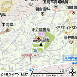 茅ヶ崎市役所　松籟庵周辺の地図