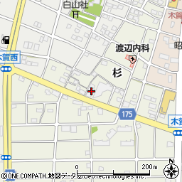 愛知県江南市木賀町杉121周辺の地図