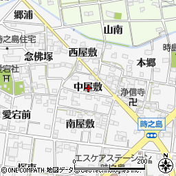 愛知県一宮市時之島中屋敷周辺の地図