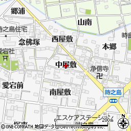 愛知県一宮市時之島（中屋敷）周辺の地図