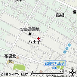 愛知県江南市安良町八王子64周辺の地図