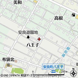 愛知県江南市安良町八王子43周辺の地図