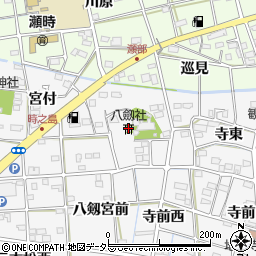 八劔社周辺の地図