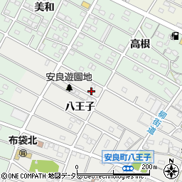 愛知県江南市安良町八王子44周辺の地図