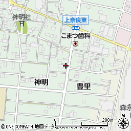 愛知県江南市上奈良町神明107周辺の地図