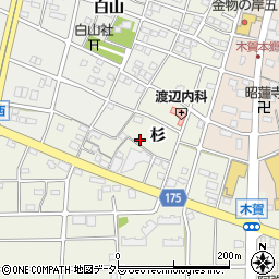 愛知県江南市木賀町杉90周辺の地図