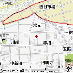 愛知県一宮市時之島手招33-1周辺の地図