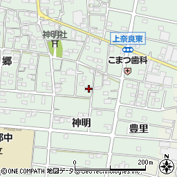 愛知県江南市上奈良町神明125周辺の地図