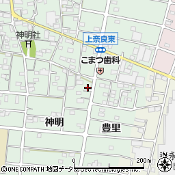 愛知県江南市上奈良町神明93周辺の地図