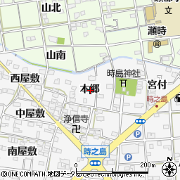 愛知県一宮市時之島本郷周辺の地図