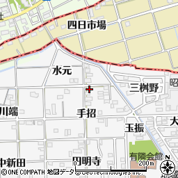 愛知県一宮市時之島手招8周辺の地図