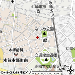 愛知県江南市木賀本郷町緑5周辺の地図