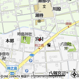 愛知県一宮市時之島宮付周辺の地図