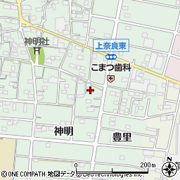 愛知県江南市上奈良町神明90周辺の地図