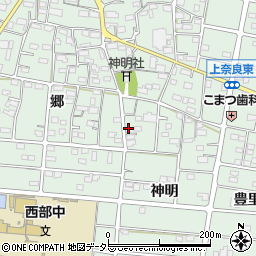 愛知県江南市上奈良町神明163周辺の地図