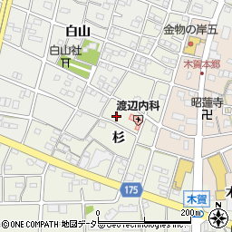 愛知県江南市木賀町杉82周辺の地図