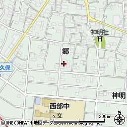 愛知県江南市上奈良町郷周辺の地図