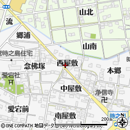 愛知県一宮市時之島西屋敷32周辺の地図