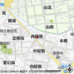 愛知県一宮市時之島西屋敷周辺の地図