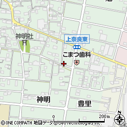 愛知県江南市上奈良町神明63周辺の地図