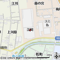 愛知県一宮市佐千原江川周辺の地図