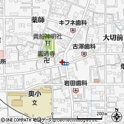 愛知県一宮市奥町貴船東121-2周辺の地図