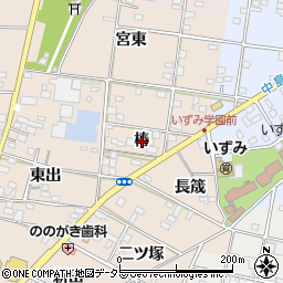 愛知県一宮市佐千原椿周辺の地図