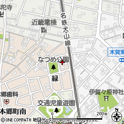 愛知県江南市木賀本郷町緑48周辺の地図