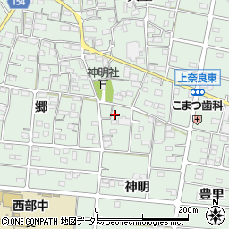 愛知県江南市上奈良町神明158-2周辺の地図