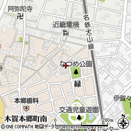 愛知県江南市木賀本郷町緑13周辺の地図