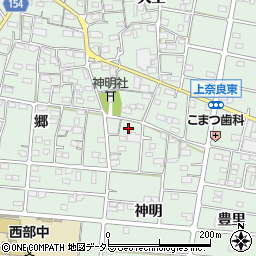 愛知県江南市上奈良町神明157周辺の地図