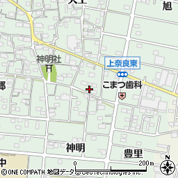 愛知県江南市上奈良町神明51-2周辺の地図