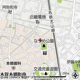 愛知県江南市木賀本郷町緑15周辺の地図