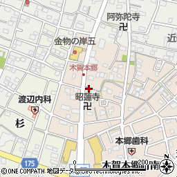 愛知県江南市木賀本郷町西周辺の地図