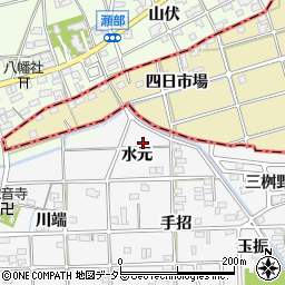 愛知県一宮市時之島水元周辺の地図