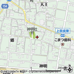 愛知県江南市上奈良町神明22周辺の地図