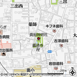 貴船神明社周辺の地図