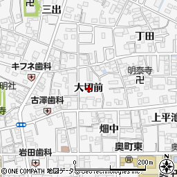 愛知県一宮市奥町大切前周辺の地図