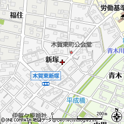 愛知県江南市木賀東町周辺の地図