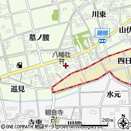 愛知県一宮市瀬部四日市場周辺の地図