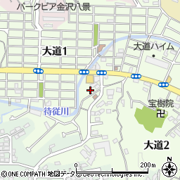 神奈川県横浜市金沢区大道2丁目16周辺の地図