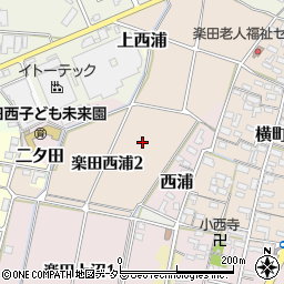 愛知県犬山市楽田西浦周辺の地図