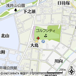 愛知県一宮市浅井町東浅井大島周辺の地図