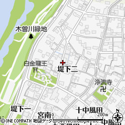 愛知県一宮市奥町堤下二周辺の地図